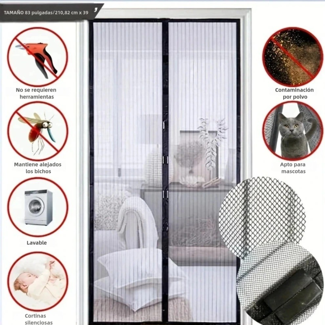 Protégete del Dengue Que Crece Cada Dia En Guatemala-Mosquitera Magnética Anti-Bichos–Disfruta Aire Fresco Sin Moscas Ni Zancudos + ENVIO GRATIS🎁